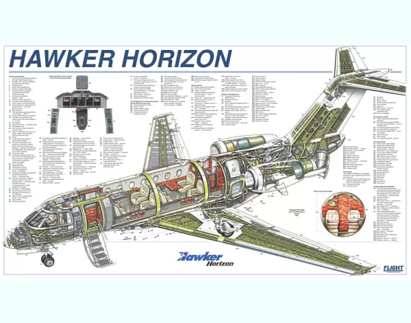 Hawker Horizon Cutaway Poster
