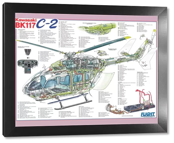 Kawasaki BK117 C-2 Cutaway Poster