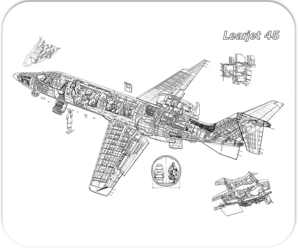 Learjet 45 Cutaway Drawing