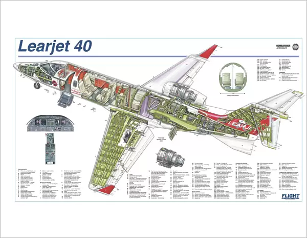 Learjet 40 Cutaway Poster