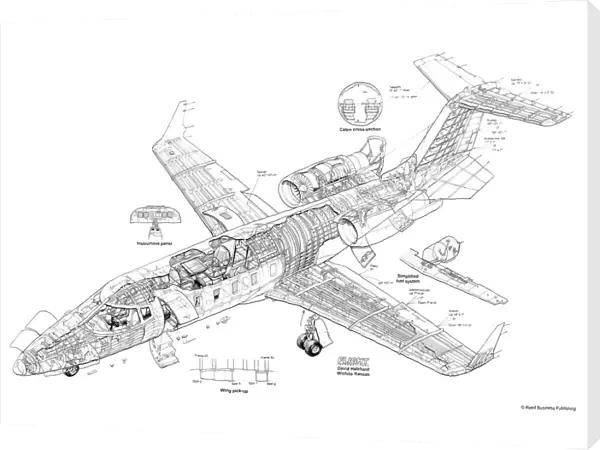 Learjet 60 Cutaway Drawing
