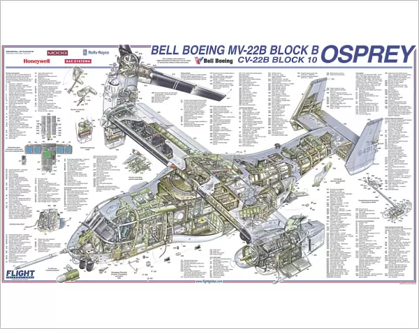 Bell Boeing MV-22B Osprey Block B Cutaway Poster