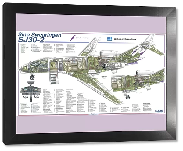 Cutaway Posters, Business Aircraft Cutaways, SJ30