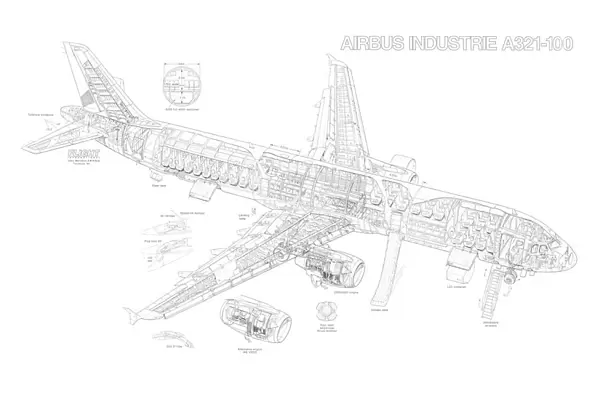 Airbus A321-100 Cutaway Drawing
