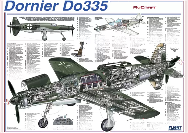 Dornier Do335 Cutaway Poster