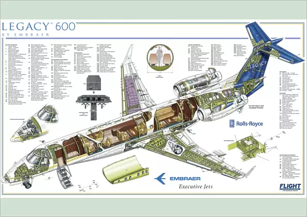 Embraer Legacy 600 Cutaway Poster