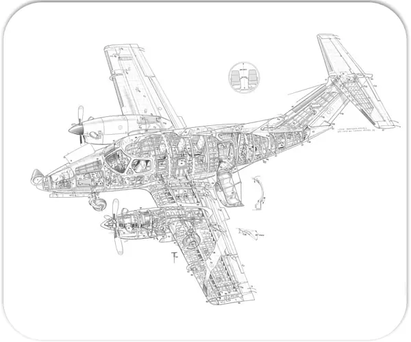 Embraer EMB-121 Xingu Cutaway Drawing