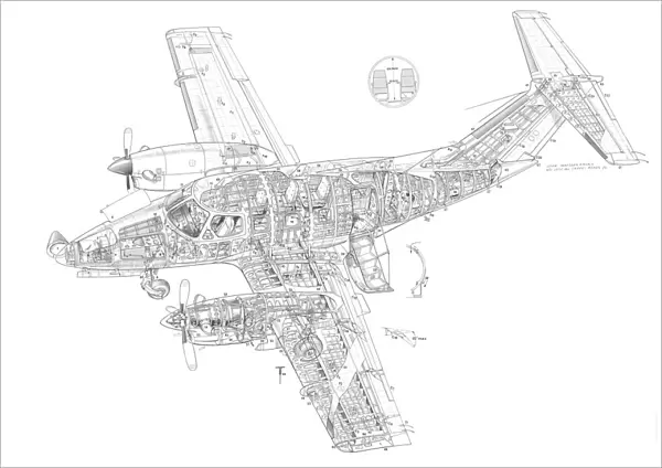 Embraer EMB-121 Xingu Cutaway Drawing