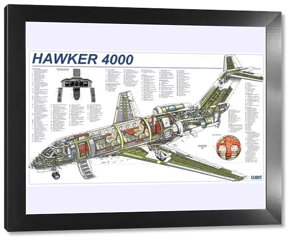 Hawker 4000 Cutaway Poster