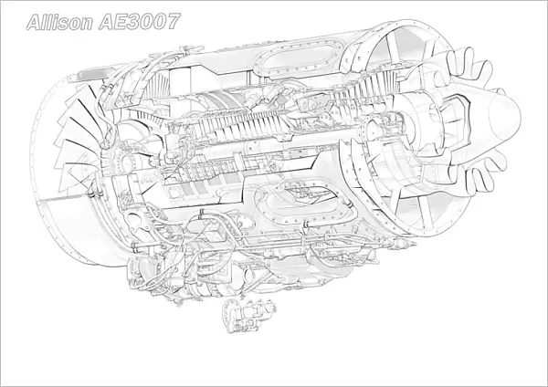 Allison AE 3007 Cutaway Drawing