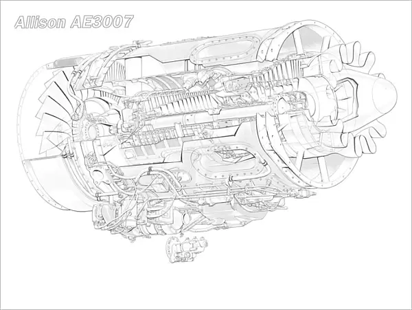 Allison AE 3007 Cutaway Drawing