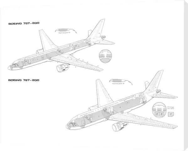 Boeing 757-200 & 767-200 Cutaway Drawing
