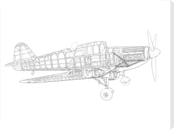 Miles Master Mk1 Cutaway Drawing