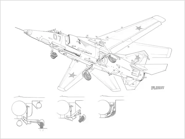 Mikoyan MIG-23 Flogger Cutaway Drawing