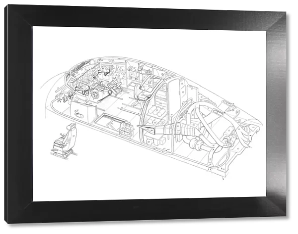 Armstrong Whitworth 650 argosy - cockpit & ecs deta Cutaway Drawing