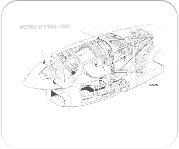 Pratt & Whitney Canada PT6A-45R inst. Metro III Cutaway Drawing