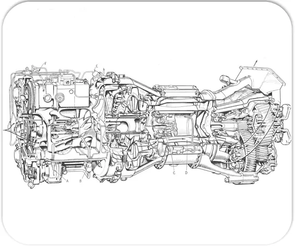 Blackburn Turbomeca Turmo 600 Cutaway Drawing