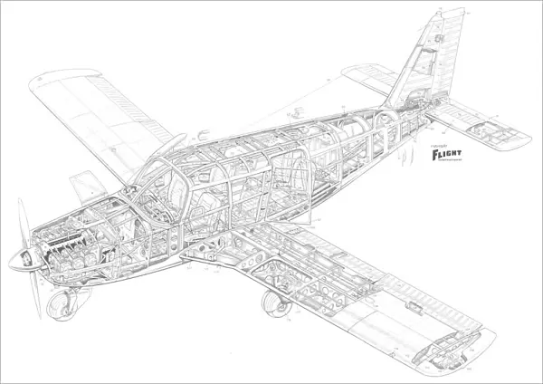 Piper Cherokee PA-32 six Cutaway Drawing
