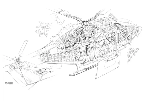 Westland Lynx AH MK. 1 Cutaway Drawing
