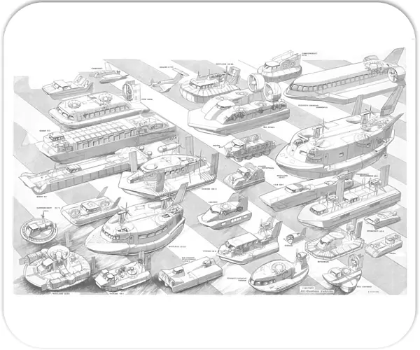 Hovercraft through the ages Cutaway Drawing