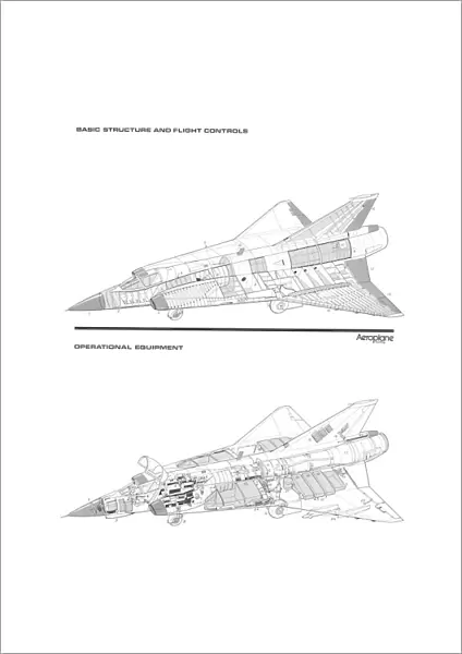 Saab 35 Draken Cutaway Drawing