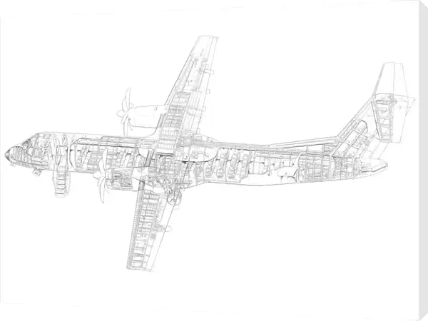 IPTN N-250 100 Cutaway Drawing