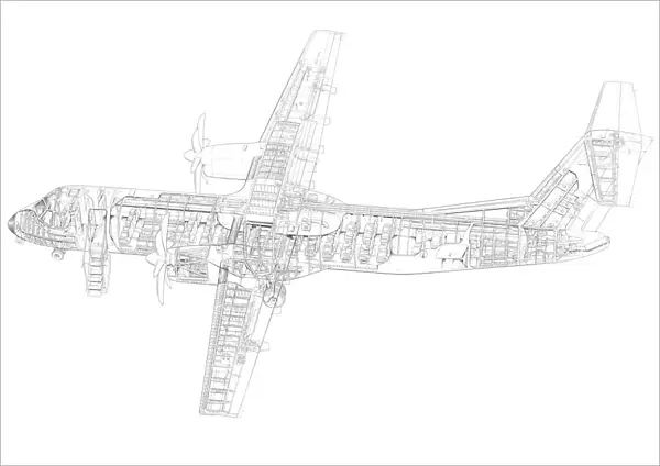 IPTN N-250 100 Cutaway Drawing