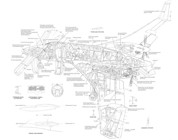 Beech Starship 1 Cutaway Drawing