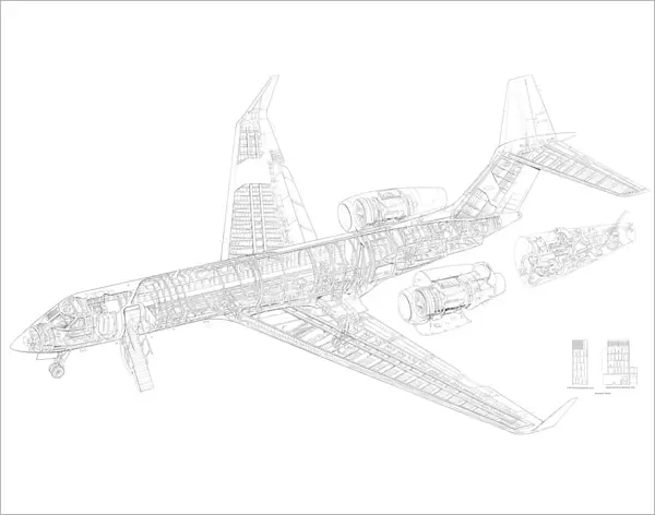 Gulfstream V Cutaway Drawing
