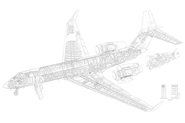Gulfstream V Cutaway Drawing