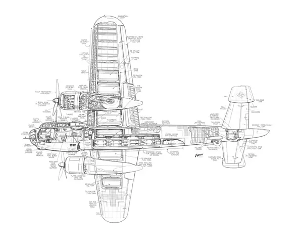 Dornier DO 217E2 Cutaway Drawing