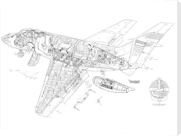 Hawker Siddeley 125 series 400 Cutaway Drawing