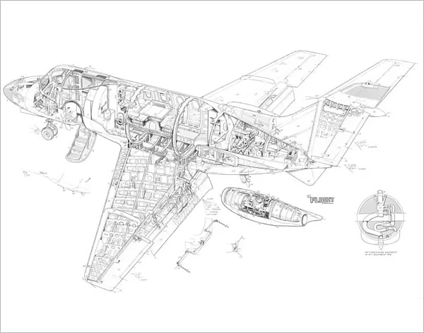 Hawker Siddeley 125 series 400 Cutaway Drawing