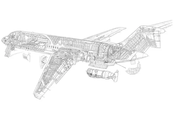 Douglas DC 9 Cutaway Drawing