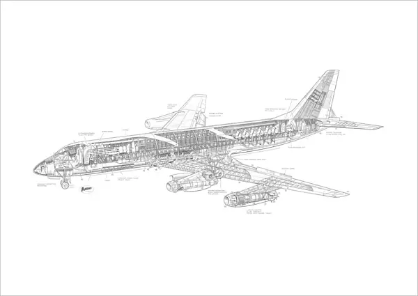 Convair CV-880 Cutaway Drawing