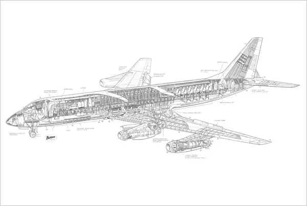 Convair CV-880 Cutaway Drawing