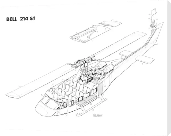 Bell 214 st Cutaway Drawing