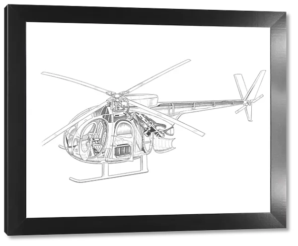 Hughes 500  /  OH-6A Cutaway Drawing
