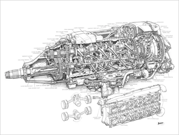 Rolls-Royce Eagle Cutaway Drawing
