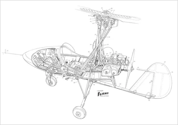 Wallis Auto-gyro Cutaway Drawing