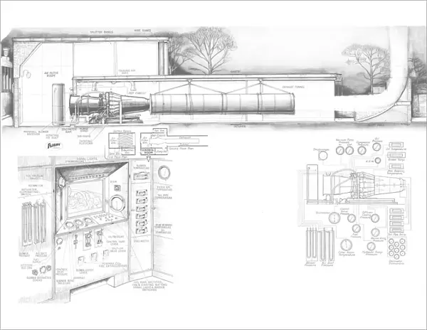 De Havilland Goblin test house Cutaway Drawing