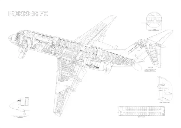 Fokker 70 Cutaway Drawing