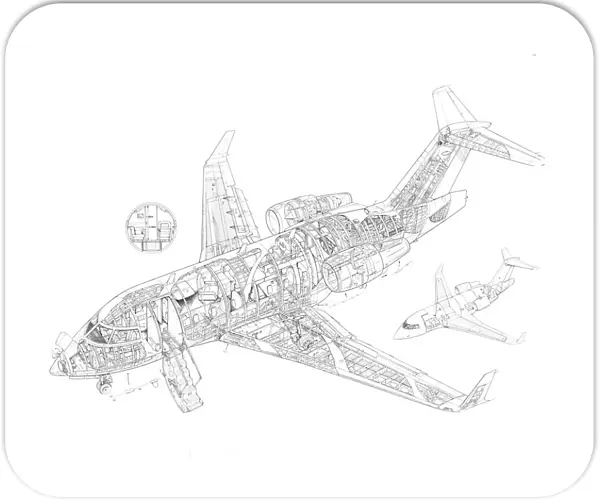 Canadair Challenger 601 AEW Cutaway Drawing