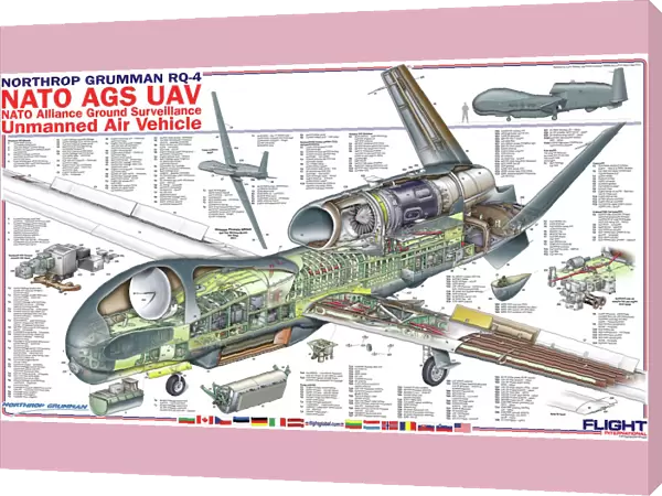 Northrop Grumman RQ4 NATO AGS (Global Hawk) Cutaway Poster