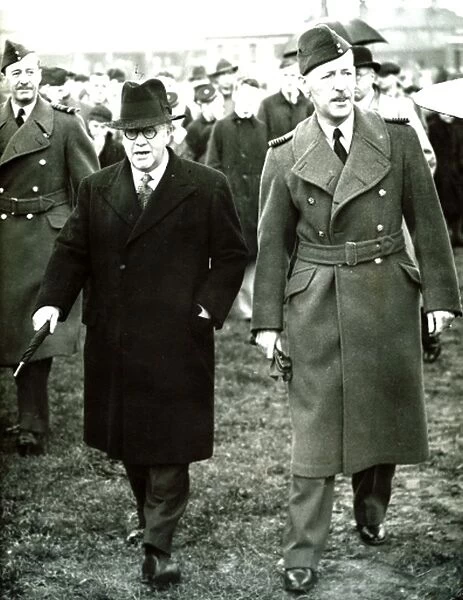 Air Minister Sir Kingsley Wood with Air Cief Marshall Sir Cyril Newall Chief of the Air Staff (1937-40) at Hendon RAF May 1938