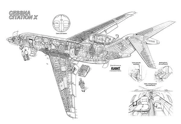 Cessna Citation X Cutaway Drawing