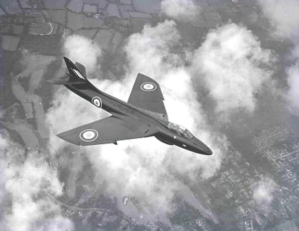 Hunter F. 6 Single-seat clear-weather interceptor fighter. Powered by one 10, 150-lb (4604 kg) Rolls-Royce Avon 203 turbojet engine, new wing with a leading edge dogtooth and four hardpoints
