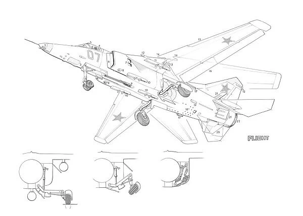 Mikoyan MIG-23 Flogger Cutaway Drawing