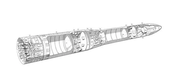 Soviet Lunik 2 Cutaway Drawing