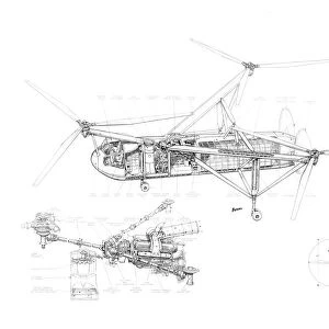 Cierva W11 Air Horse Cutaway Drawing
